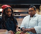 The Roosevelt’s executive chef Leah Branch and host/executive producer Deb Freeman in an episode of the docuseries on chef and author Edna Lewis.