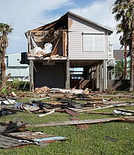A home stands battered after Hurricane Beryl moved through the area in Surfside Beach, Texas, on July 8.
Mandatory Credit:	Kaylee Greenlee Beal/Reuters via CN