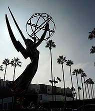 The nominees for the 76th Emmy Awards set to announce on July 17, and an Emmy statue is pictured at the Television Academy in 2021.
Mandatory Credit:	Chris Pizzello/Invision/AP via CNN Newsource