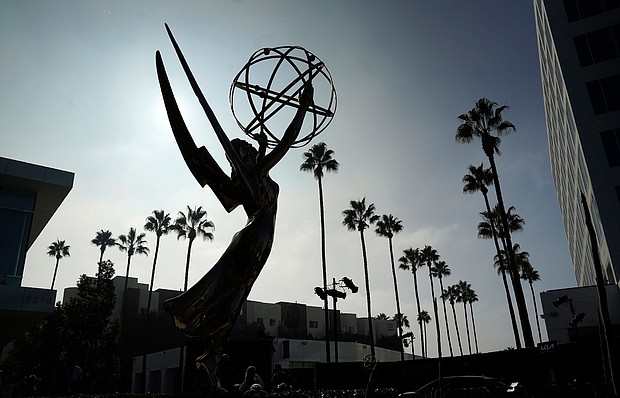 The nominees for the 76th Emmy Awards set to announce on July 17, and an Emmy statue is pictured at the Television Academy in 2021.
Mandatory Credit:	Chris Pizzello/Invision/AP via CNN Newsource