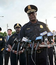 Milwaukee Police Chief Jeffrey Norman speaks during a news conference about a man shot and killed by police during the second day of the 2024 Republican National Convention.
Mandatory Credit:	Alex Brandon/AP via CNN Newsource