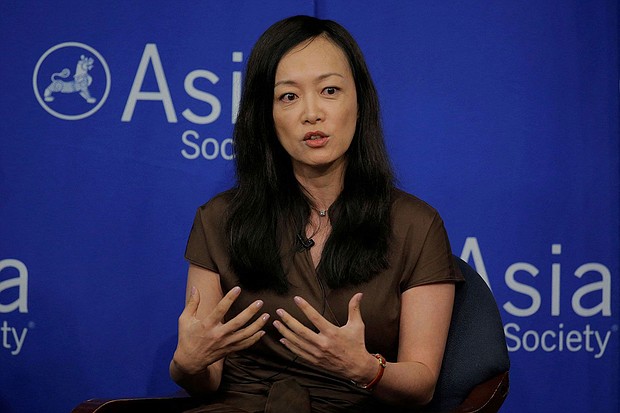 Sue Mi Terry, pictured speaking on a  panel at the Asia Society in New York in June 2017, was a former CIA analyst that has been indicted for secretly working for the South Korean government for personal incentives.
Mandatory Credit:	Lucas Jackson/Reuters/File via CNN Newsource
