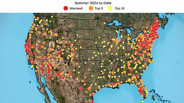 Hundreds of cities are in the middle of one of the hottest summers as of mid-July.
Mandatory Credit:	CNN Weather via CNN Newsource