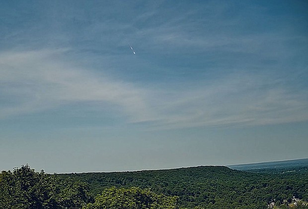 A video still captures a rare daytime fireball streaking over Northford, Connecticut, on July 16.
Mandatory Credit:	Mark K. via CNN Newsource