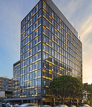 Oil and gas company Texaco's former west coast headquarters was converted into an apartment building called The Crosby, and it opened in 2020.
Mandatory Credit:	Courtesy Jaime Lee/Jamison Group via CNN Newsource