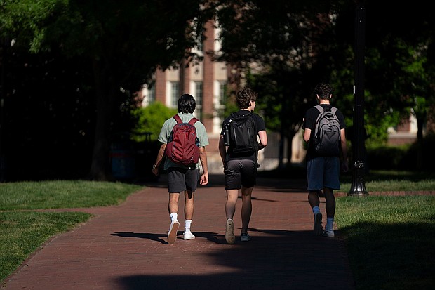 Students walk on campus at the University of North Carolina on May 1, 2024.
Mandatory Credit:	Sean Rayford/Getty Images via CNN Newsource