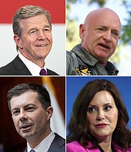 Pennsylvania Gov. Josh Shapiro, North Carolina Gov. Roy Cooper, Arizona Sen. Mark Kelly, Kentucky Gov. Andy Beshear, Illinois Gov. JB Pritzker, Secretary of Transportation Pete Buttigieg, Michigan Gov. Gretchen Whitmer and California Gov. Gavin Newsom.
Mandatory Credit:	Getty Images via CNN Newsource