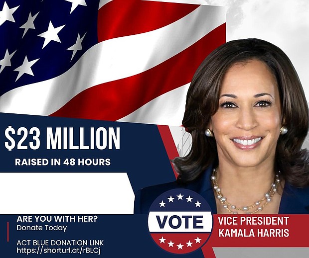 Vice President Kamala Harris 
To Donate: ttps://shorturl.at/rBLCj