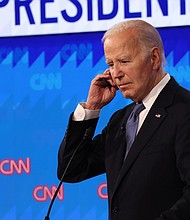 President Joe Biden and former President Donald Trump are seen during a CNN Presidential debate in Atlanta on June 27.
Mandatory Credit:	Austin Steele/CNN via CNN Newsource