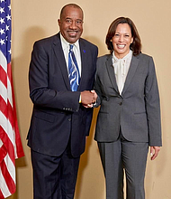 Commissioner Rodney Griffin and Vice President Kamala Harris