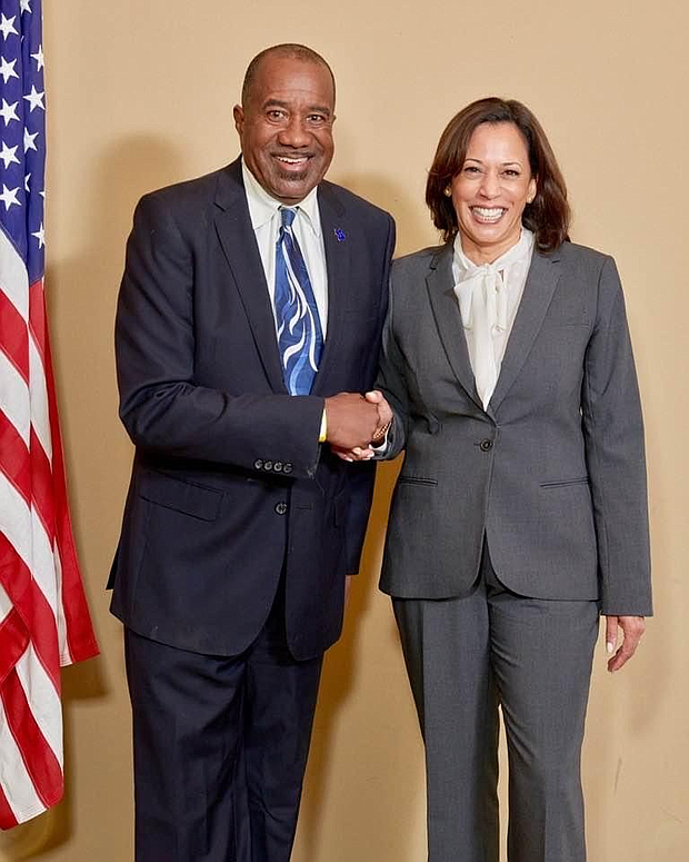 Commissioner Rodney Griffin and Vice President Kamala Harris