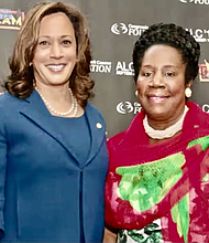 Vice President Kamala Harris and Congresswoman Sheila Jackson Lee