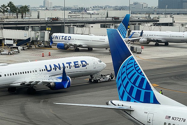United Airlines planes are seen at LAX Airport in Los Angeles in a November 2023 photo.
Mandatory Credit:	Jakub Porzycki/NurPhoto/Shutterstock/FILE via CNN Newsource