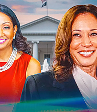 Melanie Miles and Vice President Kamala Harris