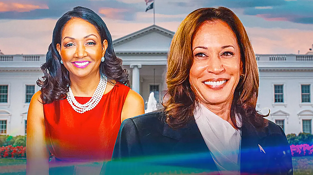 Melanie Miles and Vice President Kamala Harris