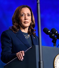 Vice President Kamala Harris speaks at a gathering of the Sigma Gamma Rho sorority in Houston on July 31.
Mandatory Credit:	Mark Felix/AFP/Getty Images via CNN Newsource
