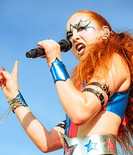 Chappell Roan performing at Lollapalooza.
Mandatory Credit:	Pooneh Ghana/Lollapalooza 2024 via CNN Newsource