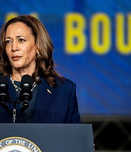 Vice President Kamala Harris delivers remarks during the Sigma Gamma Rho's 60th International Biennial Boule at the George R. Brown Convention Center on July 31, 2024 in Houston, Texas.
Mandatory Credit:	Brandon Bell/Getty Images via CNN Newsource