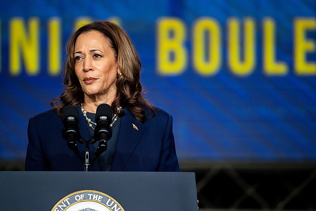 Vice President Kamala Harris delivers remarks during the Sigma Gamma Rho's 60th International Biennial Boule at the George R. Brown Convention Center on July 31, 2024 in Houston, Texas.
Mandatory Credit:	Brandon Bell/Getty Images via CNN Newsource