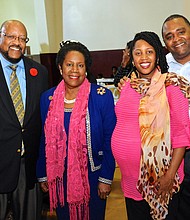 The late Congresswoman Sheila Jackson Lee with her husband, Elwyn Lee, and daughter, Erica Lee Carter, and son-in-law, Roy Carter