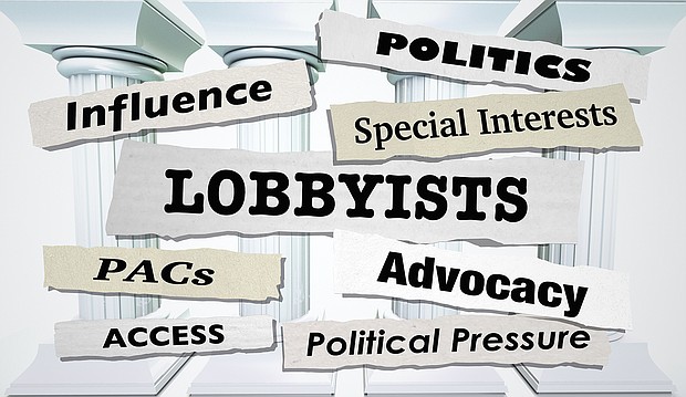 Lobbyists News Headlines Lobbying Advocates PACs Influence 3d Illustration