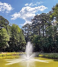 Flowing fountain in Glen Allen