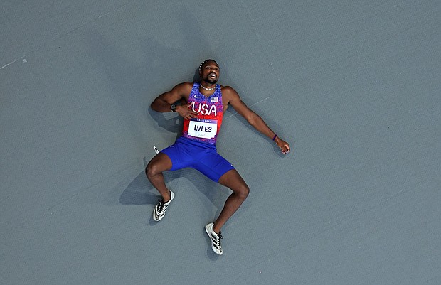 Bronze medalist, Noah Lyles of Team United States, pictured after competing in the Men's 200m of the Olympic Games Paris 2024, confirmed that he tested positive for Covid-19 and still ran in the race anyway.
Mandatory Credit:	Richard Heathcote/Getty Images via CNN Newsource