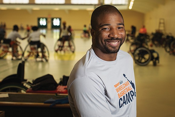 Two-time Paralympic gold medalist Trevon “Trey” Jenifer served as guest coach at Sportable’s Wheelchair Basketball Camp last weekend.