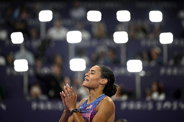 Sydney Mclaughlin-Levrone defended her Olympic title in the 400m hurdles.
Mandatory Credit:	Ben Stansall/AFP/Getty Images via CNN Newsource