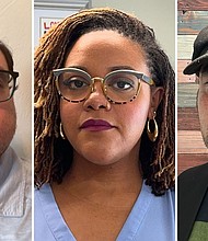 From left to right, Sean Webb, Angela Lee and Anthony McDowell all discuss their thoughts and experiences when Former President Donald Trump attacks Vice President Kamala Harris’ racial identity.
Mandatory Credit:	Provided to CNN via CNN Newsource