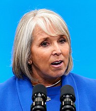New Mexico Gov. Michelle Lujan Grisham, pictured, is inviting Texas providers to her state, as part of New Mexico’s $400,000 campaign dubbed “Free to Provide,” aimed at recruiting doctors from neighboring Texas who feel restricted by their state’s strict abortion ban.
Mandatory Credit:	Ross D. Franklin/AP via CNN Newsource