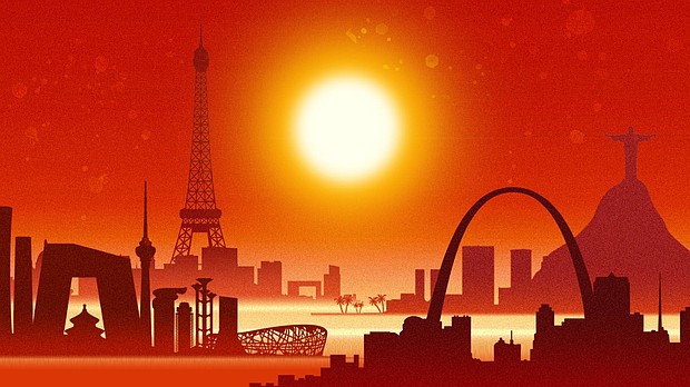 Most of the world’s cities will be unable to host the Olympics during the summer in the coming decades because the temperatures blow past the threshold of safe humid heat, according to a CNN analysis of data from CarbonPlan,
Mandatory Credit:	Illustration; CNN/Adobe Stock via CNN Newsource