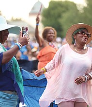 Jazz fans Christine Williams and Patricia Huddleson