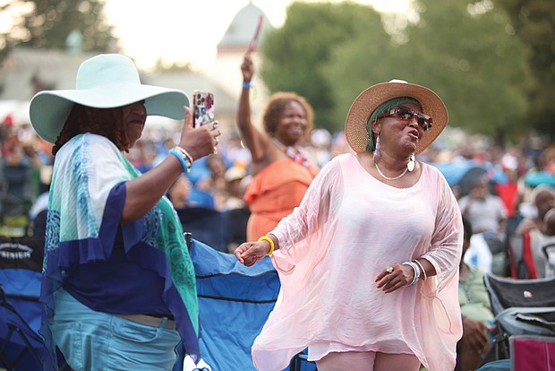 Jazz fans Christine Williams and Patricia Huddleson