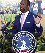 Mayor Levar M. Stoney called a press conference Wednesday at City Hall to defend his record.