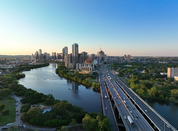 In an aerial view, the downtown skyline is seen on April 11, 2023 in Austin, Texas.
Mandatory Credit:	Brandon Bell/Getty Images/File via CNN Newsource