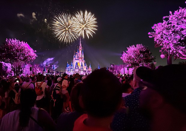 Fireworks light up the sky above Cinderella's Castle during the daily Happily Ever After light and fireworks show at the Magic Kingdom Park at Walt Disney World.
Mandatory Credit:	Gary Hershorn/Corbis News/Getty Images via CNN Newsource