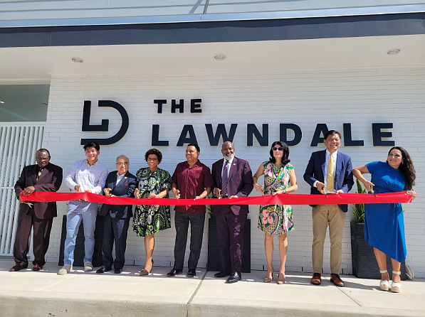 Houston Housing Authority President and CEO, David A. Northern Sr. joins elected officials and community partners in the grand opening of The Lawndale, a new affordable housing community in Houston’s East End.