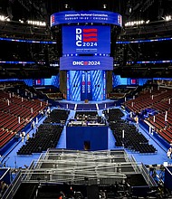 he United Center in Chicago is seen on August 17, 2024, ahead of the Democratic National Convention.
Mandatory Credit:	Eva Marie Uzcategui/Bloomberg/