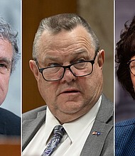 Democratic senators Sherrod Brown, Jon Tester and Jacky Rosen are opting out of attending the Democratic National Convention.
Mandatory Credit:	Getty Images/AP via CNN Newsource