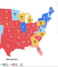 It takes at least 270 electoral votes to win the presidency.
Mandatory Credit:	CNN via CNN Newsource