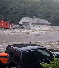 At least 1 person missing and about 100 evacuated by rescue crews as flash flooding hit parts of Connecticut and New York
Mandatory Credit:	Ben Bellaja via CNN Newsource