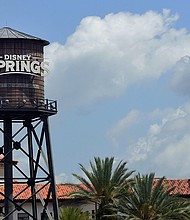 The Disney Springs sign at Walt Disney World in Orlando, Florida, is seen on March 16, 2020
Mandatory Credit:	Paul Hennessy/SOPA Images/Sipa/AP via CNN Newsource