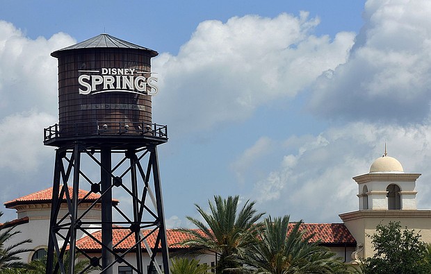 The Disney Springs sign at Walt Disney World in Orlando, Florida, is seen on March 16, 2020
Mandatory Credit:	Paul Hennessy/SOPA Images/Sipa/AP via CNN Newsource
