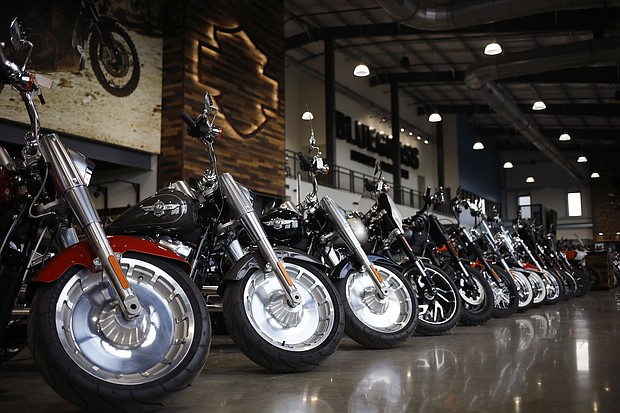 Motorcycles on the showroom floor at the Bluegrass Harley-Davidson dealership in Louisville, Kentucky.
Mandatory Credit:	Luke Sharrett/Bloomberg/Getty Images via CNN Newsource