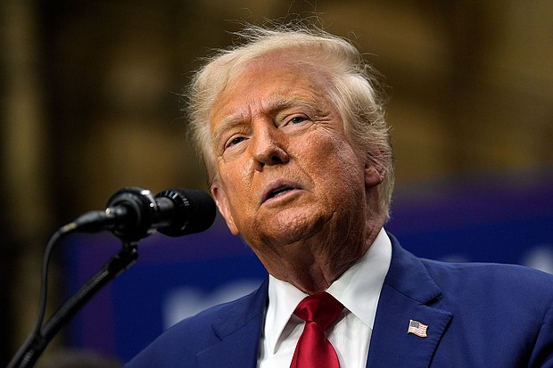 Former President Donald Trump attempted in a new interview to soften previous comments he made about exerting direct control over the Federal Reserve, including setting rates.
Mandatory Credit:	Julia Nikhinson/AP via CNN Newsource