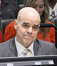 Robert Telles, a former Clark County public administrator charged in the murder of Las Vegas Review-Journal investigative journalist Jeff German, testified Wednesday for several hours and will retake the stand Thursday morning.
Mandatory Credit:	KVVU via CNN Newsource