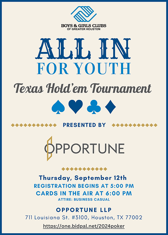 The "All in for Youth" Texas Hold'em Tournament promises an evening of competitive poker and community spirit, all in support …