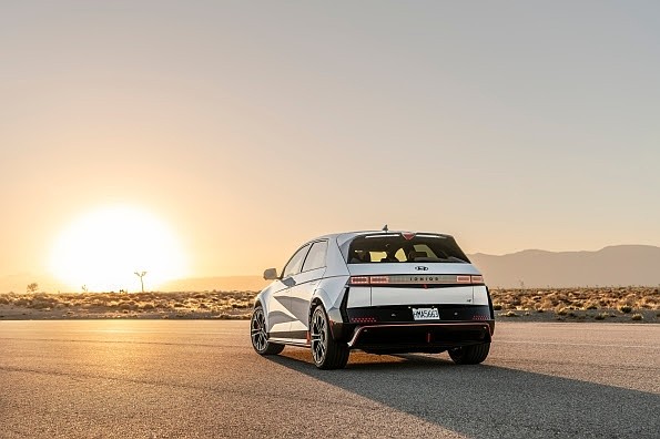 Hyundai IONIQ 5 N is photographed in California City, Calif., on Sep. 13, 2023.