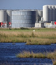 Fuel storage tanks at a Halliburton Co. facility in Port Fourchon, Louisiana.
Mandatory Credit:	Luke Sharrett/Bloomberg/Getty Images via CNN Newsource